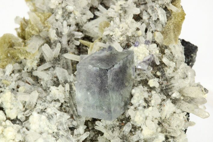 Colorful Cubic Fluorite Crystals with Phantoms - Yaogangxian Mine #215800